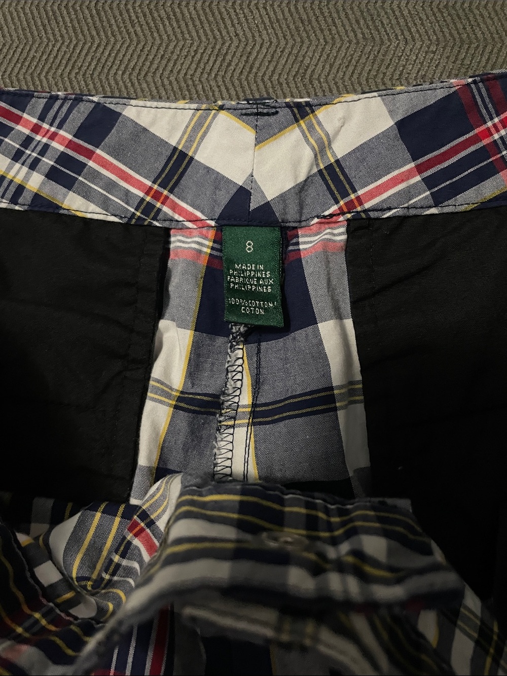 LRL Lauren Ralph Lauren Active Plaid Shorts Women 8 Red & Blue Golf Bermudas - Picture 6 of 14